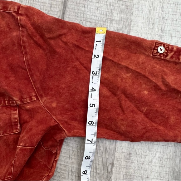 Soft Surroundings orange rust button up Heavenly Soft brick red dyed - Picture 12 of 14